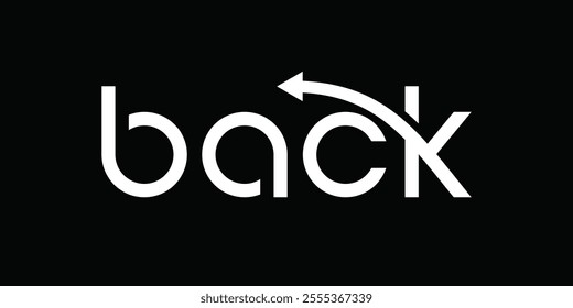 back logo design icon template, arrow graphic vector concept 