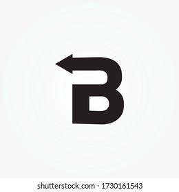 back logo. letter B with arrow concept. 