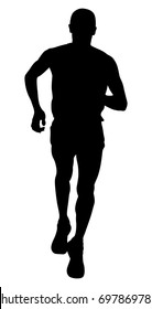 back man runner athlete running vector illustration