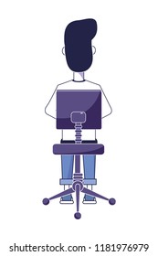 back man sitting in the chair with casual clothes