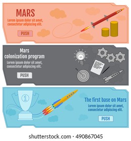 Back to Mars. A set of banners
