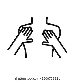 Back massage icon Black line art vector logo