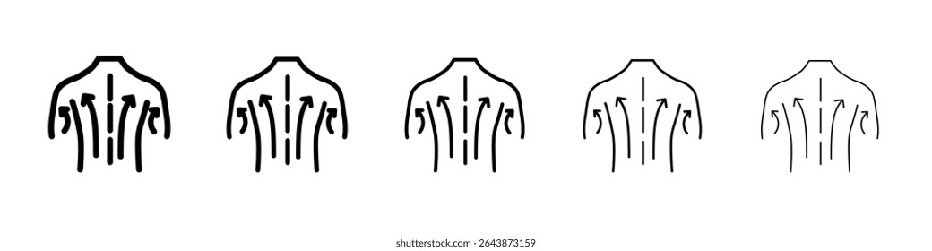 Rückenmassage-Symbol schwarz-weißes Vektorzeichen