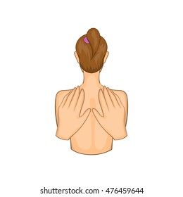 Back massage icon in cartoon style on a white background