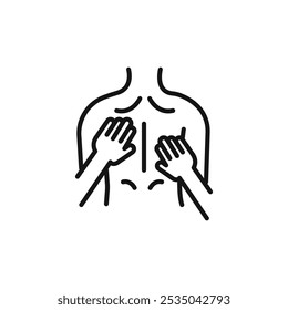 Icono de masaje de espalda Vector plano aislado en el contorno
