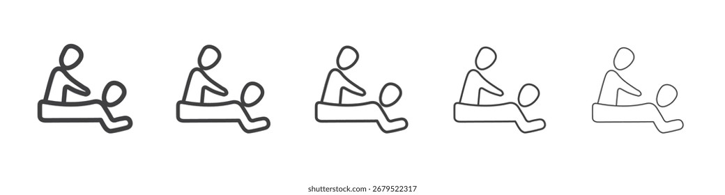 Ícone de massagem traseira Símbolo de ilustração gráfica de linha