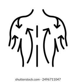 Back massage icon linear logo mark in black and white
