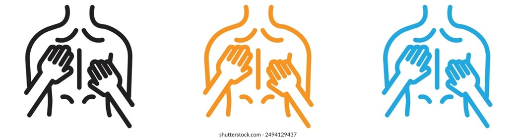 Back massage icon vector logo set collection for web app ui