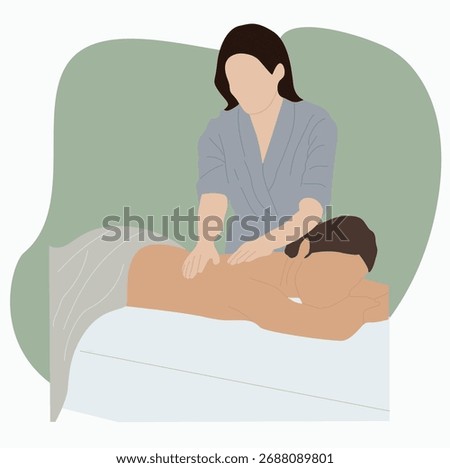 back massage at the spa.woman gets a back massage at a SPA wellness salon. 