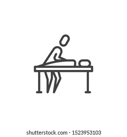 Back massage therapy line icon. linear style sign for mobile concept and web design. Body massage outline vector icon. Symbol, logo illustration. Vector graphics
