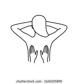 Back massage vector icons cset outline style