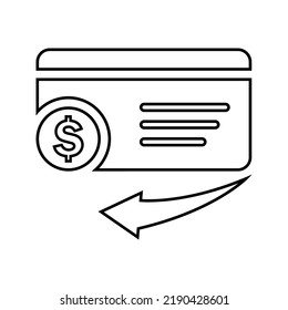 Back, money, refund icon. Outline vector design.