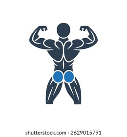 Back Muscle Pose Icon Isolated On White Background