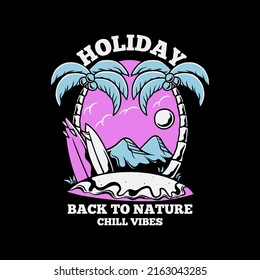 Back to nature holiday vintage vector illustration