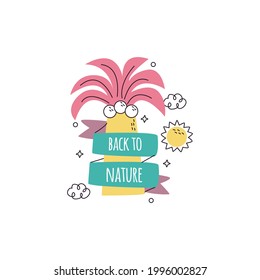 Icono De Volver A La Naturaleza Aislado En Fondo Blanco