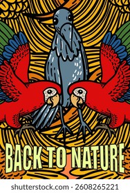 back to nature poster illustration, for background, template, design, brochure, etc
