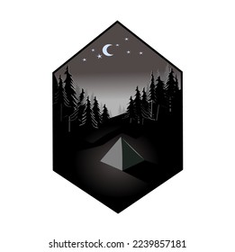 Back to nature,night traveling illustration, traveling makes me happy, graphic t shirt design graphic vector illustration