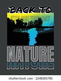 Back to naute,typography tee shirt design.Clothing,t shirt,apparel and other uses.Vector print, typography, poster.
