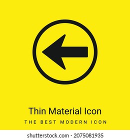 Back Navigational Arrow Button Pointing To Left minimal bright yellow material icon