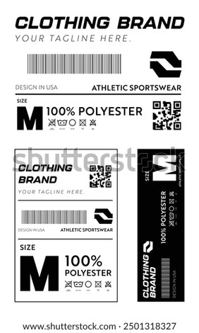 Back neck print (BNP) design template. Set of the graphic modern apparel label for brand print, Inner print, and branding