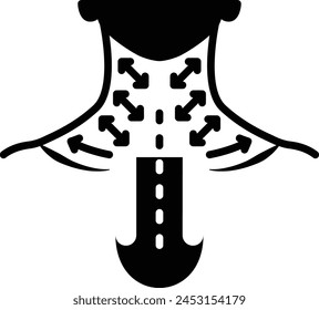 back of the neck Treatment concept, posterior cervical fat remove vector icon design, Cosmetology or Cosmetologist Symbol, esthetician or beautician Sign, Beauty treatment stock illustration