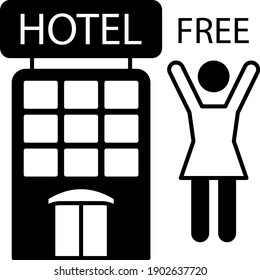 Back to New Normal Vector Glyph Icon Design, Restart business in normal operation after peak of Coronavirus COVID-19 outbreak concept, Hotel Reopen Symbol on White background,