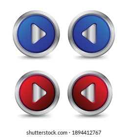 Back and Next Button Vector Icon
