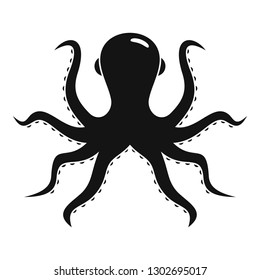 Back of octopus icon. Simple illustration of back of octopus vector icon for web design isolated on white background