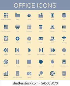 Back office services and documents tools icons. Modern vector pictograms