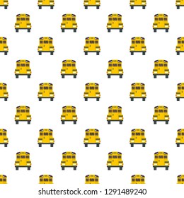 Back of old school bus icon. Flat illustration of back of old school bus vector icon for web design