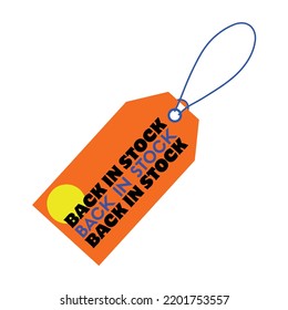 Back on stock label, tag on white isolated background.