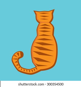 Back of orange tabby cat