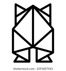 Back origami animal icon outline vector. Geometric paper. Art object