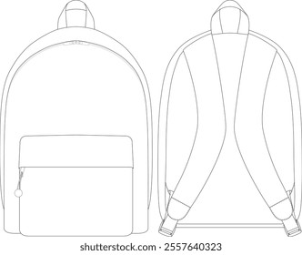 Back pack flat drawing