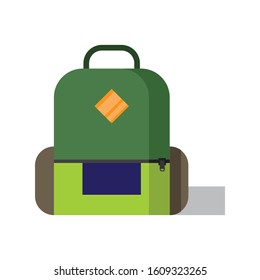 Back Pack Flat Vector Illustration, School and Education Icon Theme