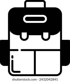 back pack glyph and line vector illustration