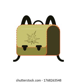 Back pack icon, school students bag, colorful flat illustration. Vector