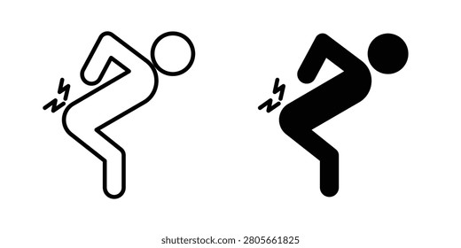 Back pain icon in black, best for App Design.