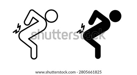 Back pain icon in black, best for App Design.
