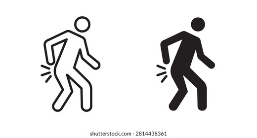 Back pain icon clean sign illustration..
