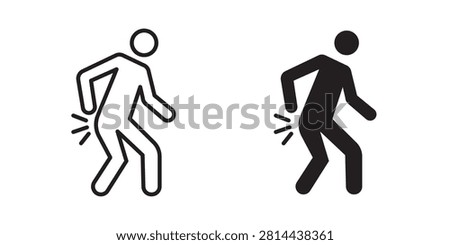 Back pain icon clean sign illustration..