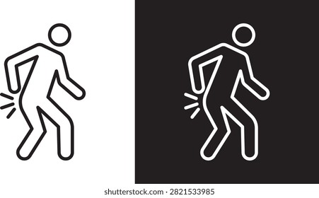 Back pain icon clean thin illustration..