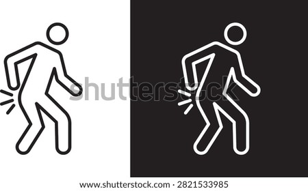 Back pain icon clean thin illustration..