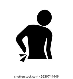 back pain icon drawn with simple details