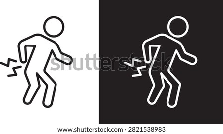 Back pain icon editable graphic illustration..