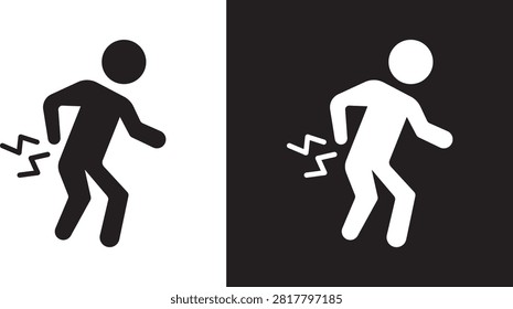 Back pain icon editable label series..