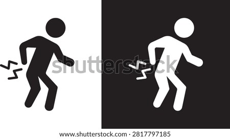 Back pain icon editable label series..