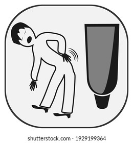 Back pain icon.  Medical treatment of joints.  Vector illustration