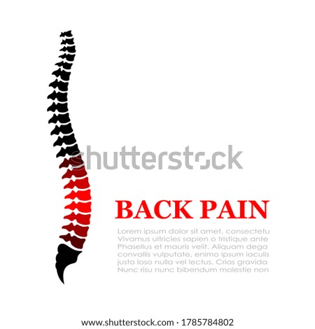 Back pain icon, medical vector illustration