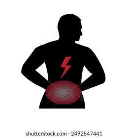 back pain icon on wihte background-vector illustraion.
